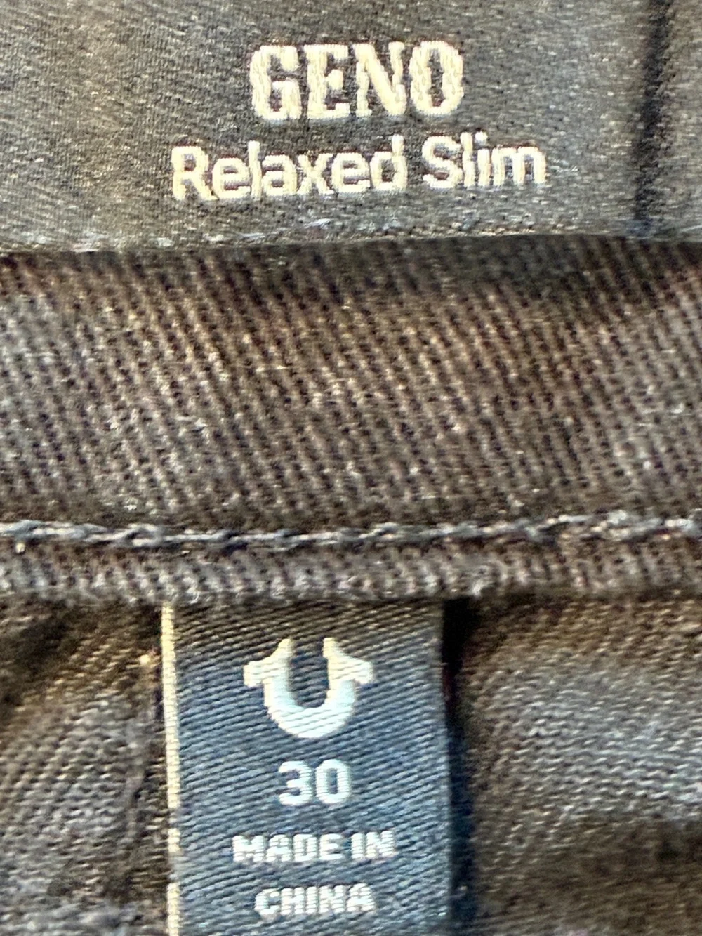 True Religion Jeans Mens 30x31 Geno Relaxed Slim Black Denim
